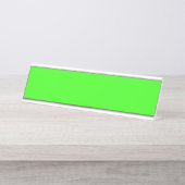 Neon groene moderne bureaunaambord – Aanpasbaar Bureau Naambordje (Voorkant)
