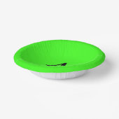 Neon Groene Monogram Initiaal Wit Moderne Papieren Kommen (Gebogen)