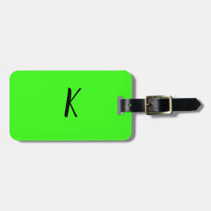 Neon Groene Monogrammen Script Bruiloft Gift Favor Bagagelabel