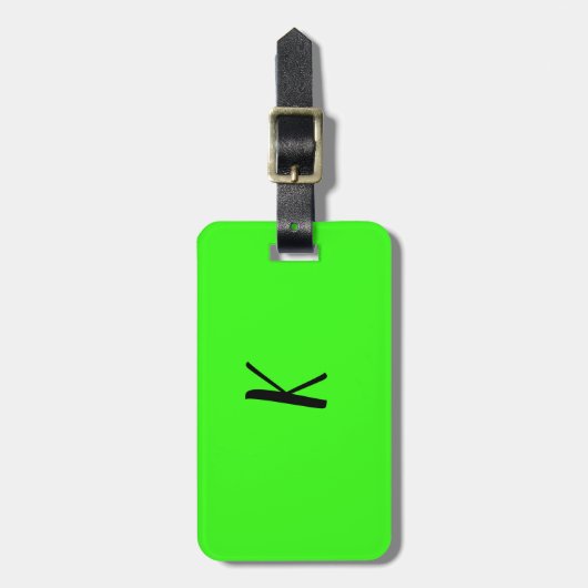 Neon Groene Monogrammen Script Bruiloft Gift Favor Bagagelabel (Voorkant verticaal)