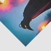 Neon Groene Ogen Moderne Dag Pest Doctor Tissuepapier (Detail)