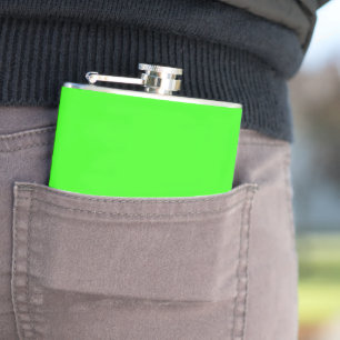 Neon Groene Op Maat Gemaakte Met Vinyl Omwikkelde  Heupfles