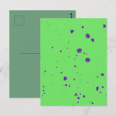 Neon Groene Paarse Splotches Briefkaart (Voorkant / Achterkant)