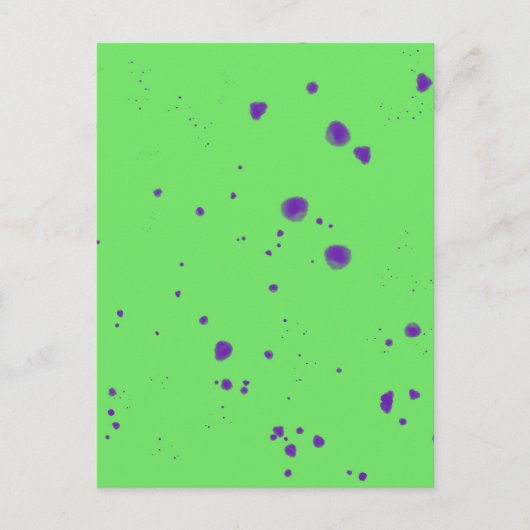 Neon Groene Paarse Splotches Briefkaart (Voorkant)