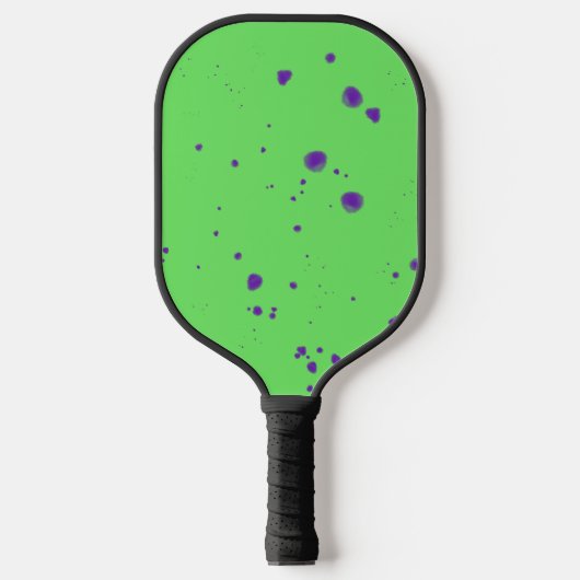 Neon Groene Paarse Splotches Pickleball Paddle (Voorkant)