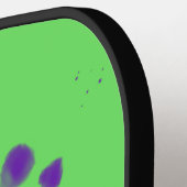Neon Groene Paarse Splotches Pickleball Paddle (Links Detail)