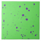 Neon Groene Paarse Splotches Tegeltje (Voorkant)