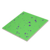 Neon Groene Paarse Splotches Tegeltje (Zijkant)