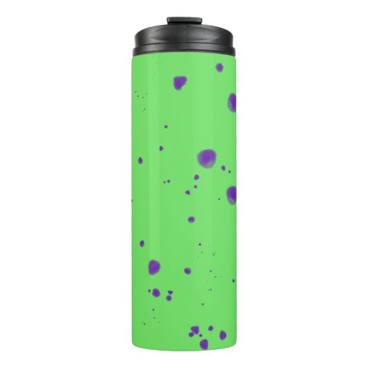 Neon Groene Paarse Splotches Thermosbeker (Voorkant)