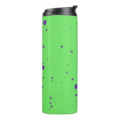 Neon Groene Paarse Splotches Thermosbeker (Gedraaid links)