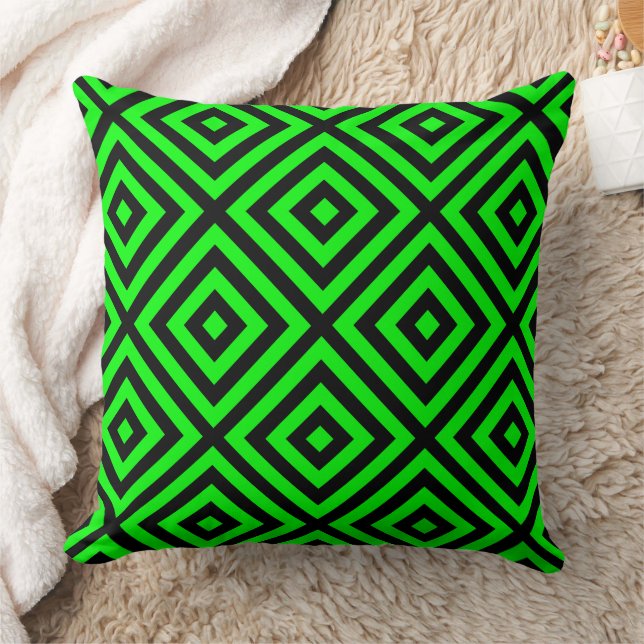 Neon groene patroon worp kussen (Deken)