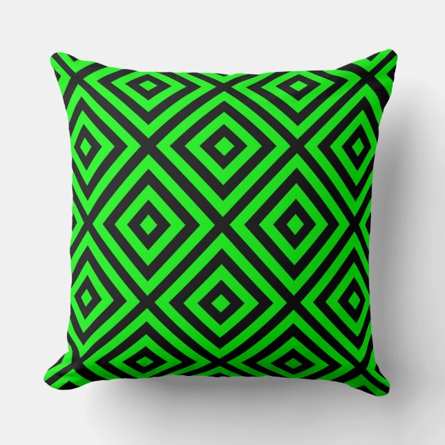 Neon groene patroon worp kussen (Voorkant)