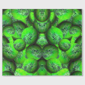 Neon groene planeten - patroon in 3D optica Cadeaupapier (Vlak)