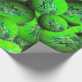 Neon groene planeten - patroon in 3D optica Cadeaupapier (Hoek)