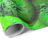 Neon groene planeten - patroon in 3D optica Cadeaupapier (Rol Hoek)