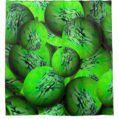 Neon groene planeten - patroon in 3D optica Douchegordijn (Voorkant)