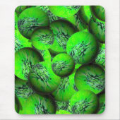 Neon groene planeten - patroon in 3D optica Muismat (Voorkant)