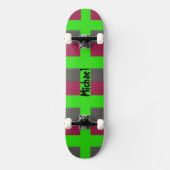 Neon Groene Preppy Skateboard Gesimuleerde Rood Gr (Voorkant)