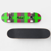 Neon Groene Preppy Skateboard Gesimuleerde Rood Gr (Horizontaal)