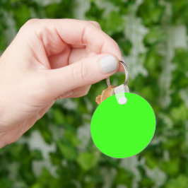 Neon groene ronde op maat gemaakte sleutelhanger