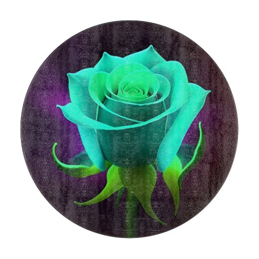 Neon Groene Roos Snijplank (Voorkant)