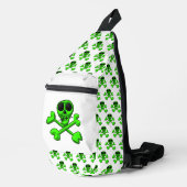 neon groene schedel sling bag (Rechterhoek)