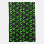 neon groene schedel theedoek (Verticaal)