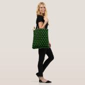 neon groene schedel tote bag (Op model)