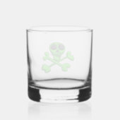 neon groene schedel whisky glas (Achterkant)
