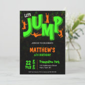 Neon Groene Sinaasappel Paint Trampoline Party Ver Kaart (Staand voorkant)