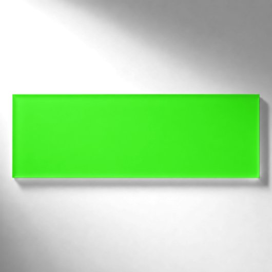 Neon groene slanke naamplaat badge (Voorkant)