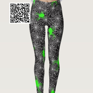 Neon groene spin en web leggings
