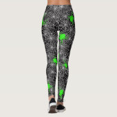 Neon groene spin en web leggings (Achterkant)