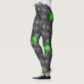 Neon groene spin en web leggings (Links)