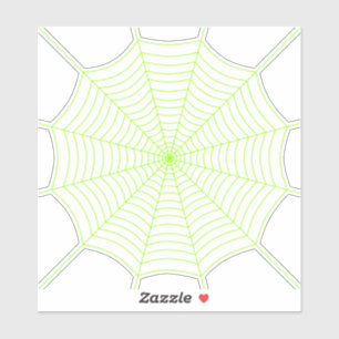 Neon groene spinnenweb Halloween patroon Sticker