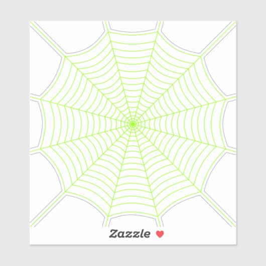 Neon groene spinnenweb Halloween patroon Sticker (Vel)