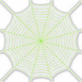 Neon groene spinnenweb Halloween patroon Sticker (Voorkant)