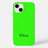Neon Groene Stevige Kleur Douanenaam Case-Mate iPhone Case (Achterkant)