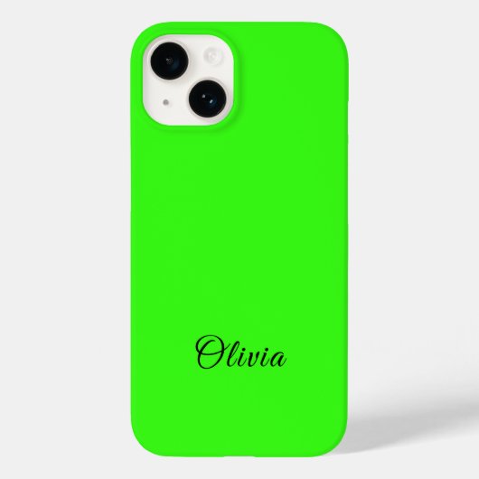 Neon Groene Stevige Kleur Douanenaam Case-Mate iPhone Case (Achterkant)