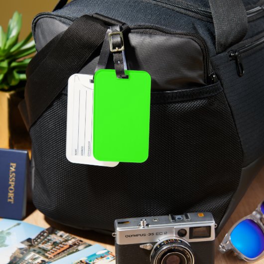 Neon Groene Stevige Kleur | Klassiek Bagagelabel (Voorkant & Achterkant)