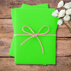 Neon Groene Stevige Kleur   Klassiek   Elegant Inpakpapier Vel