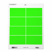 Neon Groene Stevige Kleur | Klassiek Etiket (Full Sheet)