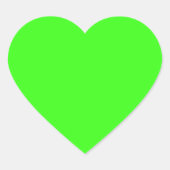 Neon Groene Stevige Kleur | Klassiek Hart Sticker (Voorkant)