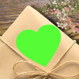 Neon Groene Stevige Kleur | Klassiek Hart Sticker