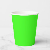 Neon Groene Stevige Kleur | Klassiek Papieren Bekers (Voorkant)