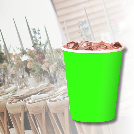 Neon Groene Stevige Kleur | Klassiek Papieren Bekers
