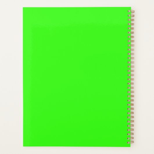 Neon Groene Stevige Kleur | Klassiek Planner (Achterkant)