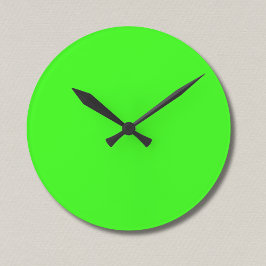 Neon Groene Stevige Kleur | Klassiek Ronde Klok