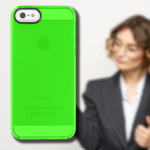 Neon Groene Stevige Kleur   Klassiek Doorzichtig iPhone SE/5/5s Hoesje