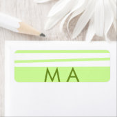 Neon groene strepen Griekse patroon letter monogra Etiket (Insitu)